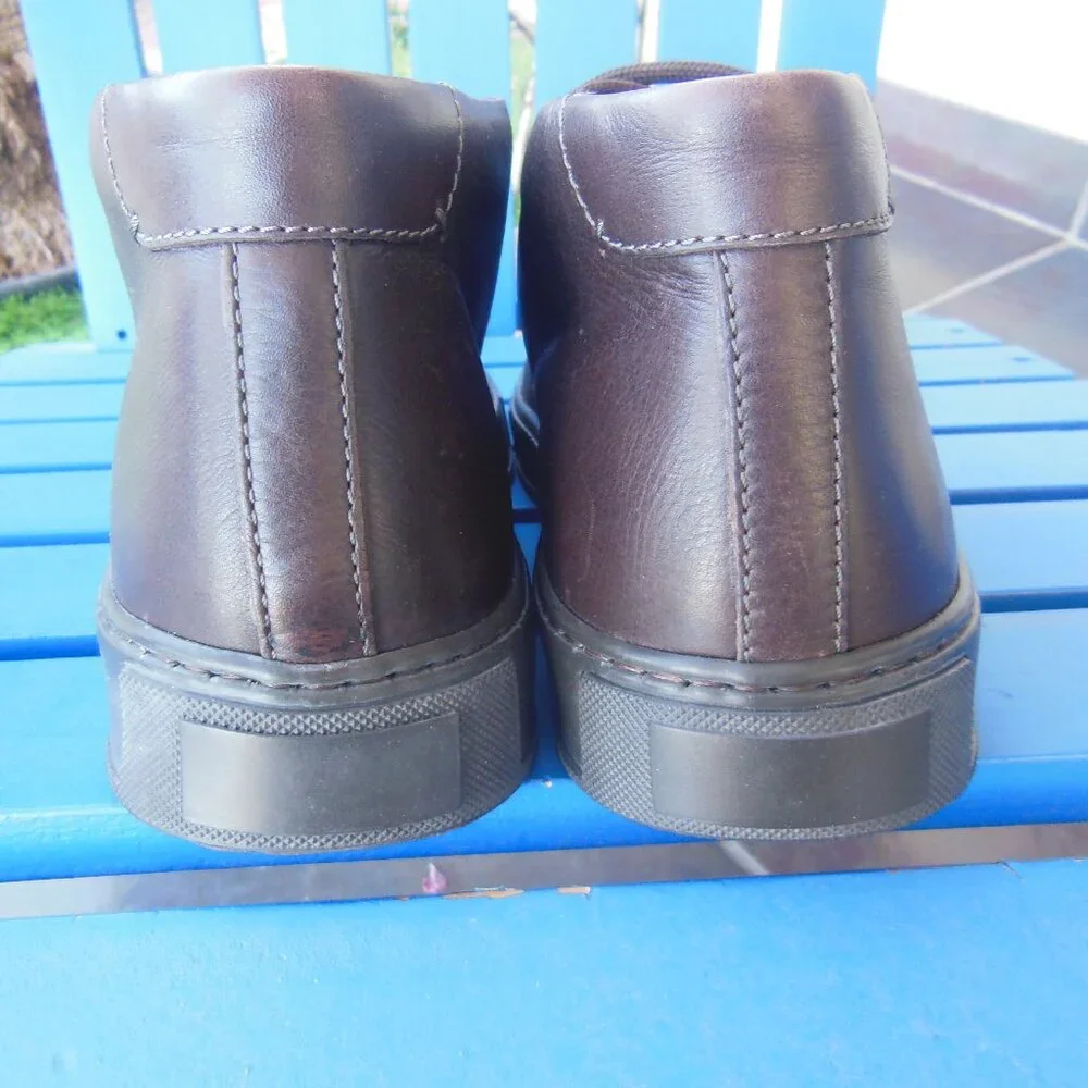 New Authentic Santoni High Top Luxury Leather Shoes Brown Italy UK 11 US 12 - Picture 4 of 14